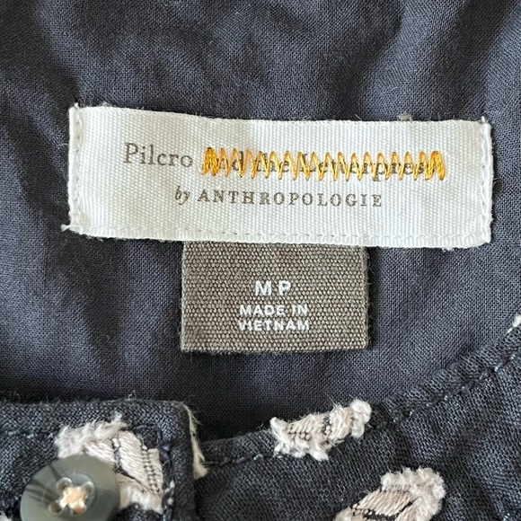 Pilcro By Anthropologie Tavi Textured Button Up Blouse Shirt Boho Size MP - Picture 11 of 16